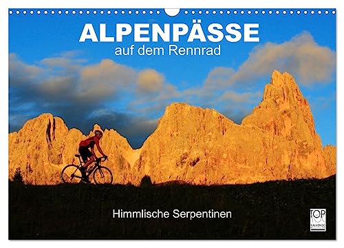 Alpenpässe auf dem Rennrad "Himmlische Serpentinen" (Wandkalender 2024 DIN A3 quer), CALVENDO Monatskalender von CALVENDO