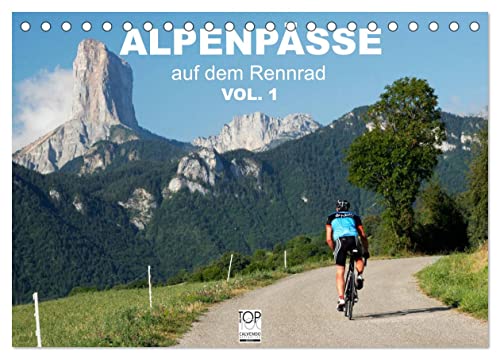 Alpenpässe auf dem Rennrad Vol. 1 (Tischkalender 2024 DIN A5 quer), CALVENDO Monatskalender