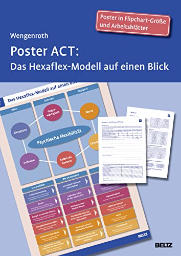 Poster ACT: Das Hexaflex-Modell auf einen Blick. Poster in Flipchart-Größe und Arbeitsblätter in der Sammelmappe. Format Poster: 68 x 99 cm von Psychologie Verlagsunion
