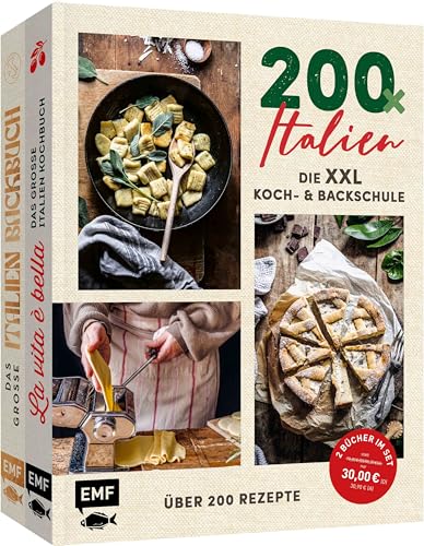 200 x Italien – Die XXL Koch- und Backschule: Doppelt gut – 2 Bücher im Set: Über 200 Rezepte und Reportagen von Südtirol bis Sizilien von Edition Michael Fischer / EMF Verlag