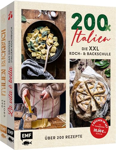 200 x Italien – Die XXL Koch- und Backschule: Doppelt gut – 2 Bücher im Set: Über 200 Rezepte und Reportagen von Südtirol bis Sizilien von Edition Michael Fischer