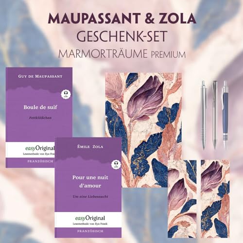 Guy de Maupassant & Émile Zola Geschenkset - 2 Bücher (mit Audio-Online) + Marmorträume Schreibset Premium: Guy de Maupassant & Émile Zola Geschenkset ... von Ilya Frank - Französisch: Französisch)