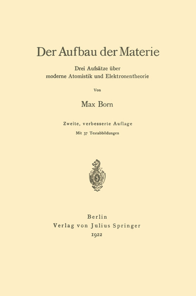 Der Aufbau der Materie von Springer Berlin Heidelberg