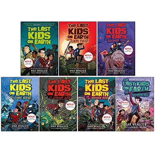 The Last Kids On Earth Series Books 1 - 7 Collection Set By Max Brallier (Last Kids On Earth, Zombie Parade, Nightmare King, Cosmic Beyond, Midnight Blade, Skeleton Road & Doomsday Race)