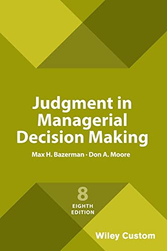 Judgment in Managerial Decision Making von Wiley