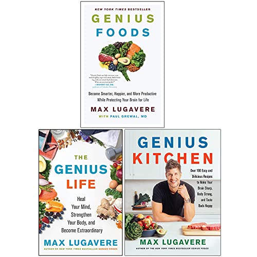 Max Lugavere Genius Living Collection 3 Books Set (Genius Foods, The Genius Life, Genius Kitchen)