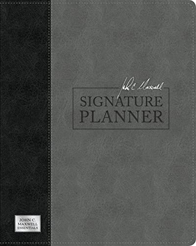 John C. Maxwell Signature Planner (Gray/Black LeatherLuxe®) von Ellie Claire Gifts