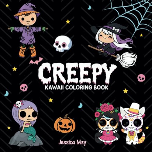 Creepy Kawaii Coloring Book: Big and Simple Pictures with Bold Lines for an Easy and Fun Coloring Experience von Independently published