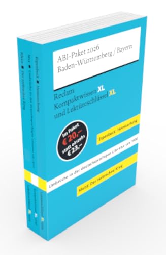 ABI-Paket 2026 Baden-Württemberg/Bayern | Reclam Kompaktwissen XL und Lektüreschlüssel XL: Das Bundle mit allen Lernhilfen zur Abitur-Prüfung: ... Erpenbeck: Heimsuchung. 3 Bände eingeschweißt von Reclam Philipp Jun.