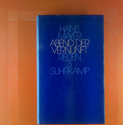 Abend der Vernunft: Reden und Vorträge 1985–1990 von Suhrkamp Verlag