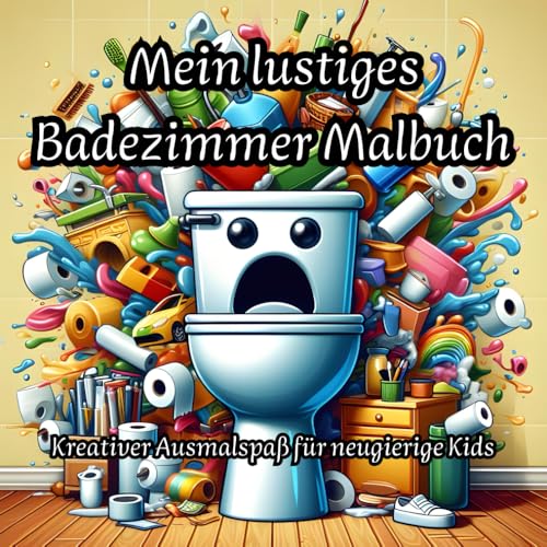 Mein lustiges Badezimmer Malbuch: Ein bezauberndes Malbuch mit einer Sammlung humorvoller Illustrationen rund ums Badezimmer, die Kinder und ... Ausmalen und Entdecken einladen. | 55 Motive von Independently published
