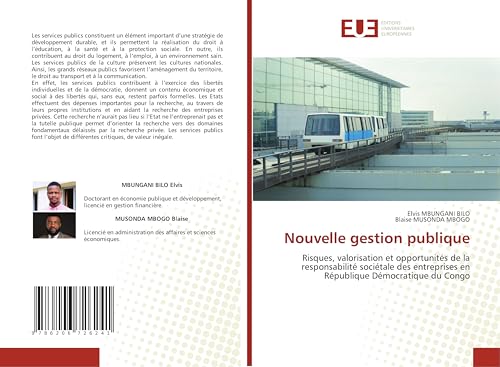 Nouvelle gestion publique: Risques, valorisation et opportunités de la responsabilité sociétale des entreprises en République Démocratique du Congo von Éditions universitaires européennes