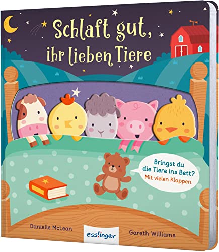 Schlaft gut, ihr lieben Tiere: Hilf mit, die Tiere ins Bett zu bringen! Mit ausgestanzten Figuren & Klappen von Esslinger Verlag