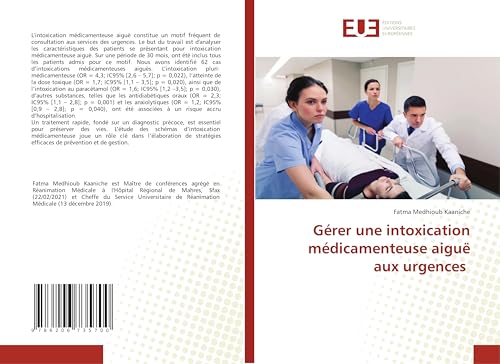 Gérer une intoxication médicamenteuse aiguë aux urgences: DE von Éditions universitaires européennes