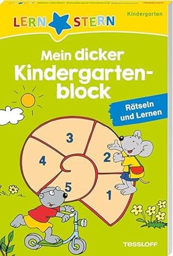 LERNSTERN. Mein dicker Kindergartenblock / 96 Seiten Rätselspaß / Suchbilder, Ausmalbilder, Labyrinthe und viele weitere Rätsel / Für Kinder ab 4 Jahren: Rätseln und Lernen von Tessloff