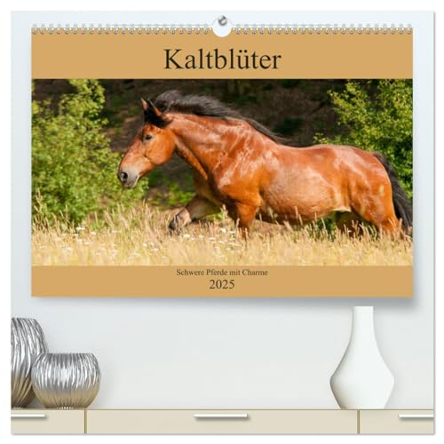 Kaltblüter - Schwere Pferde mit Charme (hochwertiger Premium Wandkalender 2025 DIN A2 quer), Kunstdruck in Hochglanz von CALVENDO
