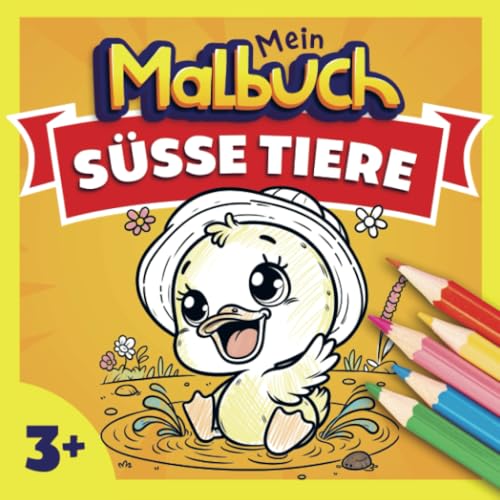 Malbuch Tiere für Kinder ab 3 Jahren: Wundervolles Ausmalbuch mit 40 Motiven von süßen Tieren von Bookmundo
