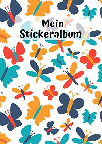 Mein Stickeralbum: Motiv Schmetterling No. 1 | 30 Seiten | DIN A4 | Blanko | Kein Silikonpapier | Geschenkidee