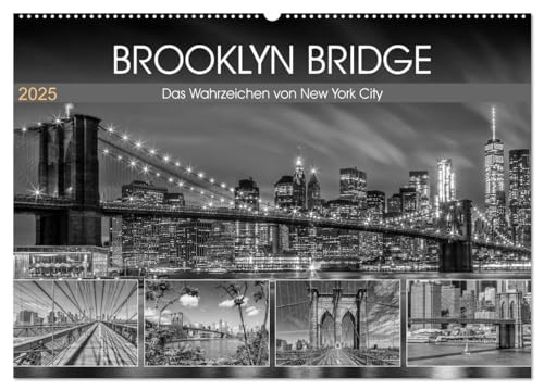 BROOKLYN BRIDGE Das Wahrzeichen von New York City (Wandkalender 2025 DIN A2 quer), CALVENDO Monatskalender von CALVENDO