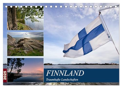 FINNLAND Traumhafte Landschaften (Tischkalender 2025 DIN A5 quer), CALVENDO Monatskalender von CALVENDO