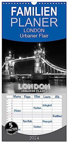Familienplaner 2024 - LONDON Urbaner Flair mit 5 Spalten (Wandkalender, 21 cm x 45 cm) CALVENDO von CALVENDO