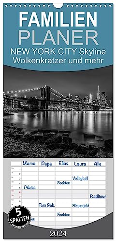 Familienplaner 2024 - NEW YORK CITY Skyline, Wolkenkratzer und mehr mit 5 Spalten (Wandkalender, 21 cm x 45 cm) CALVENDO