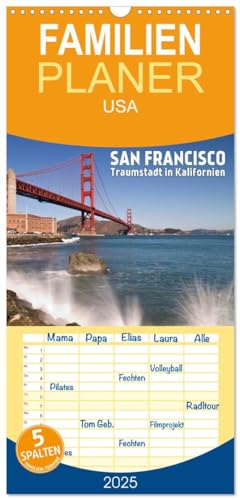 Familienplaner 2025 - San Francisco - Traumstadt in Kalifornien mit 5 Spalten (Wandkalender, 21 cm x 45 cm), CALVENDO