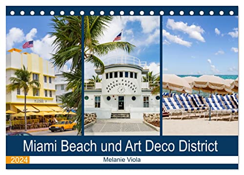 Miami Beach und Art Deco District (Tischkalender 2024 DIN A5 quer), CALVENDO Monatskalender von CALVENDO