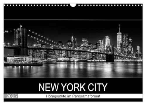 NEW YORK CITY Höhepunkte im Panoramaformat (Wandkalender 2025 DIN A3 quer), CALVENDO Monatskalender von CALVENDO
