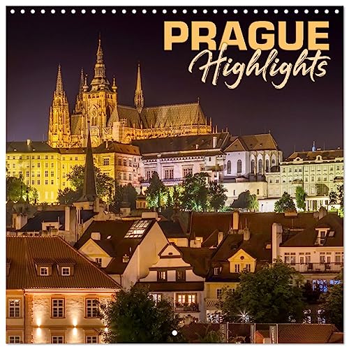 PRAGUE Highlights (Wandkalender 2024 30x30 cm 30x60 cm geöffnet) CALVENDO Broschürenkalender mit Monatskalendarium zum Eintragen von CALVENDO