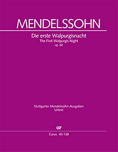 Die erste Walpurgisnacht (Klavierauszug): Ballade für Chor und Orchester MWV D 3