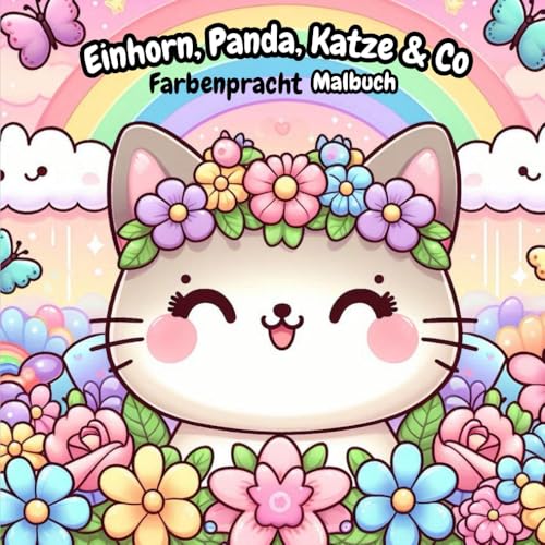 Einhorn, Panda, Katze & Co - Kawaii Malbuch für Fortgeschrittene Malfans