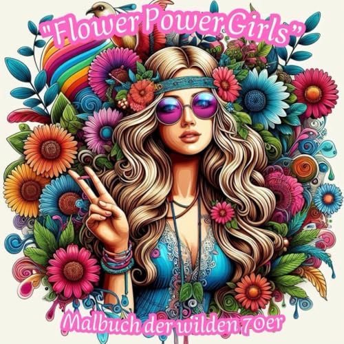 " Flower Power Girls " – Malbuch der wilden 70er (Mädchen Malbücher für kreative Künstler, Band 8) von Independently published