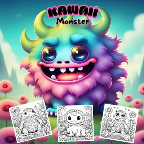 Kreatives Malbuch - Kawaii Monstermotive in wunderschönen Design Kreatives Malbuch - Kawaii Monstermotive in wunderschönen Design