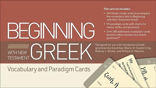 Beginning With New Testament Greek Vocabulary and Paradigm Cards