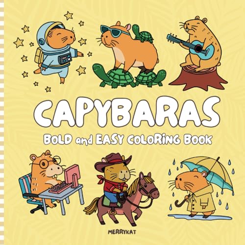 Capybaras Bold and Easy Coloring Book: 41 Hand-Drawn Designs for Screen-Free Fun von Independently published