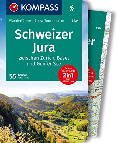 KOMPASS Wanderführer Schweizer Jura, 55 Touren mit Extra-Tourenkarte: GPS-Daten zum Download
