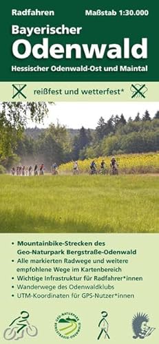 Radfahren, Bayerischer Odenwald / Hessischer Odenwald-Ost und Maintal: Maßstab 1:30.000; reißfest und wetterfest; Mountainbike-Strecken des ... Odenwaldklubs; UTM-Koordinaten für GPS-Nutzer
