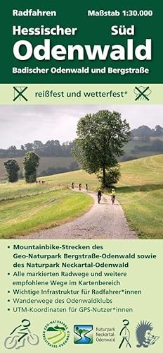 Radfahren, Hessischer Odenwald Süd / Badischer Odenwald und Bergstraße 1:30000: Maßstab 1:30.000; reißfest und wetterfest; Mountainbike-Strecken der ... Odenwaldklubs; UTM-Koordinaten für GPS-Nutzer
