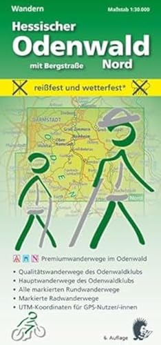 Wandern, Hessischer Odenwald Nord mit Bergstraße: Maßstab 1:30.000; reißfest und wetterfest; Premiumwanderwege im Odenwald; Qualitätswanderwege des ... UTM-Koordinaten für GPS-Nutzer/-innen von MeKi Landkarten