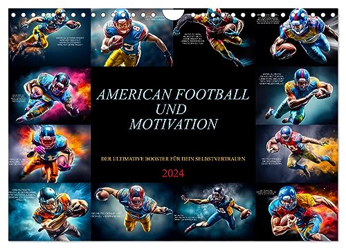 American Football und Motivation (Wandkalender 2024 DIN A4 quer), CALVENDO Monatskalender von CALVENDO