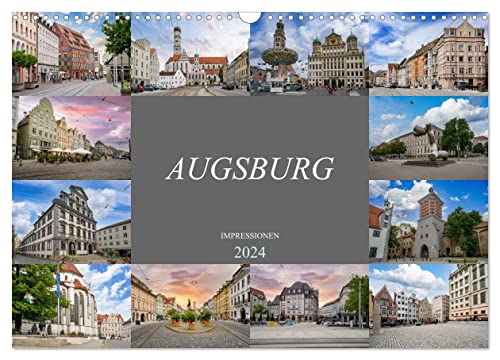 Augsburg Impressionen (Wandkalender 2024 DIN A3 quer), CALVENDO Monatskalender