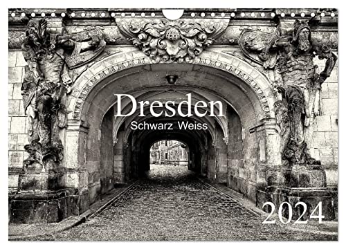Dresden Schwarz Weiss 2024 (Wandkalender 2024 DIN A4 quer), CALVENDO Monatskalender von CALVENDO