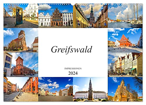 Greifswald Impressionen (Wandkalender 2024 DIN A2 quer), CALVENDO Monatskalender