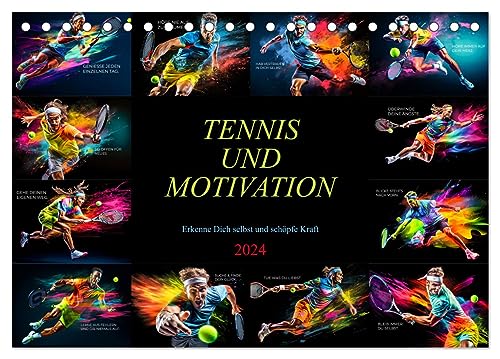 Tennis und Motivation (Tischkalender 2024 DIN A5 quer), CALVENDO Monatskalender von CALVENDO