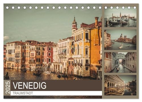 Traumstadt Venedig (Tischkalender 2025 DIN A5 quer), CALVENDO Monatskalender: Die Traumstadt, erbaut in einer Lagune von CALVENDO