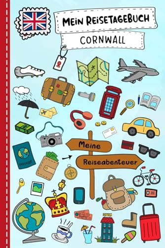 Reisetagebuch für Kinder Cornwall: England Urlaubstagebuch zum Ausfüllen,Eintragen,Malen,Einkleben für Ferien & Urlaub A5, Aktivitätsbuch & Tagebuch ... Kinder Buch für Reise & unterwegs