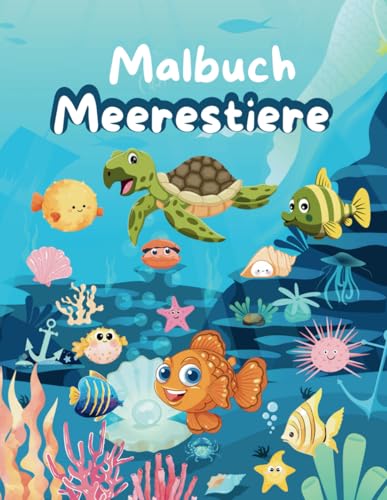 Meerestiere Malbuch für Kinder und Erwachsene