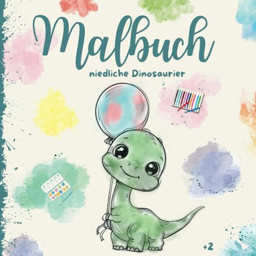 Malbuch „niedliche Dinosaurier“: für Kinder ab 2 Jahren