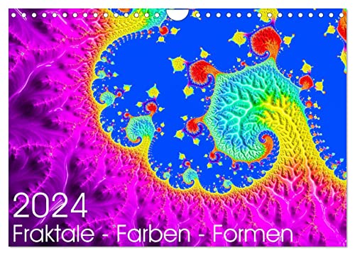 Fraktale - Farben - Formen 2024 (Wandkalender 2024 DIN A4 quer), CALVENDO Monatskalender